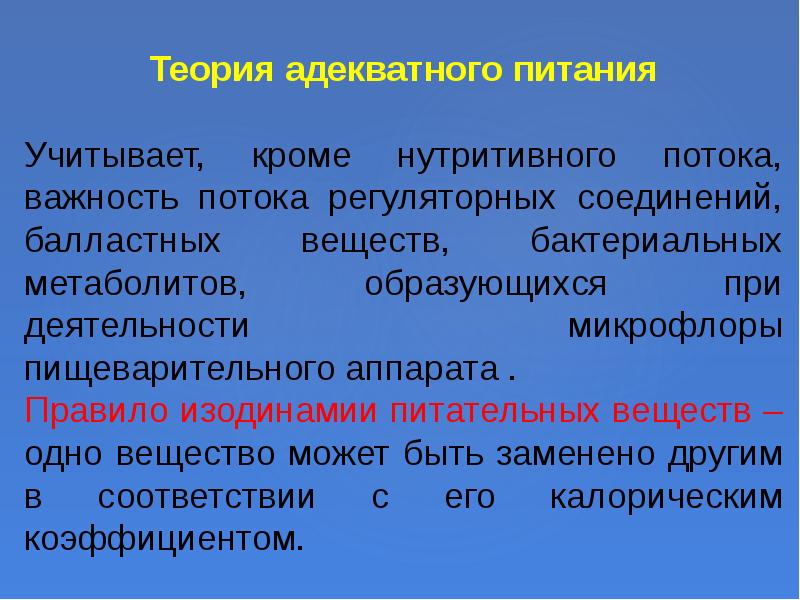 Теория адекватного питания