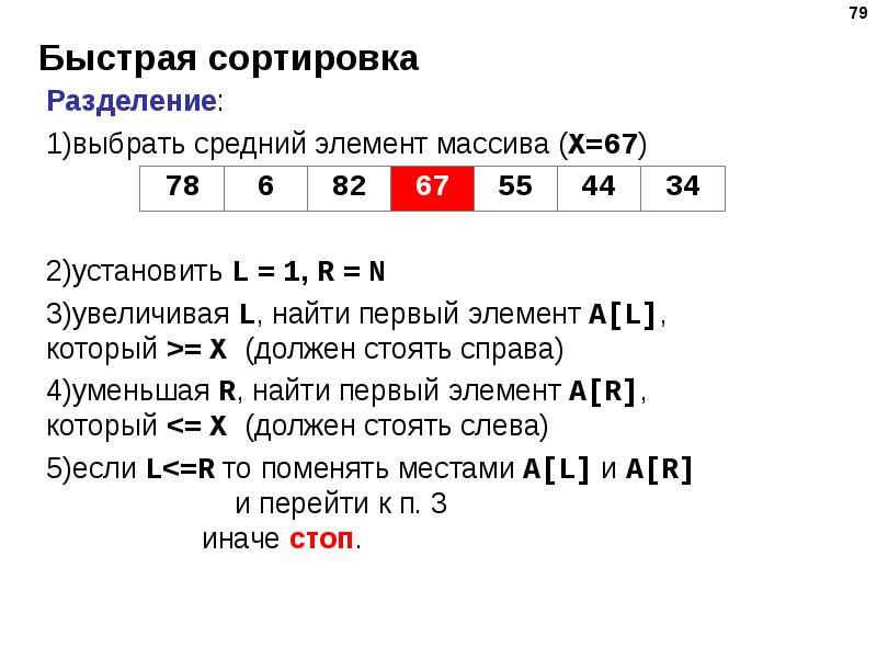 Быстрая сортировка хоара презентация