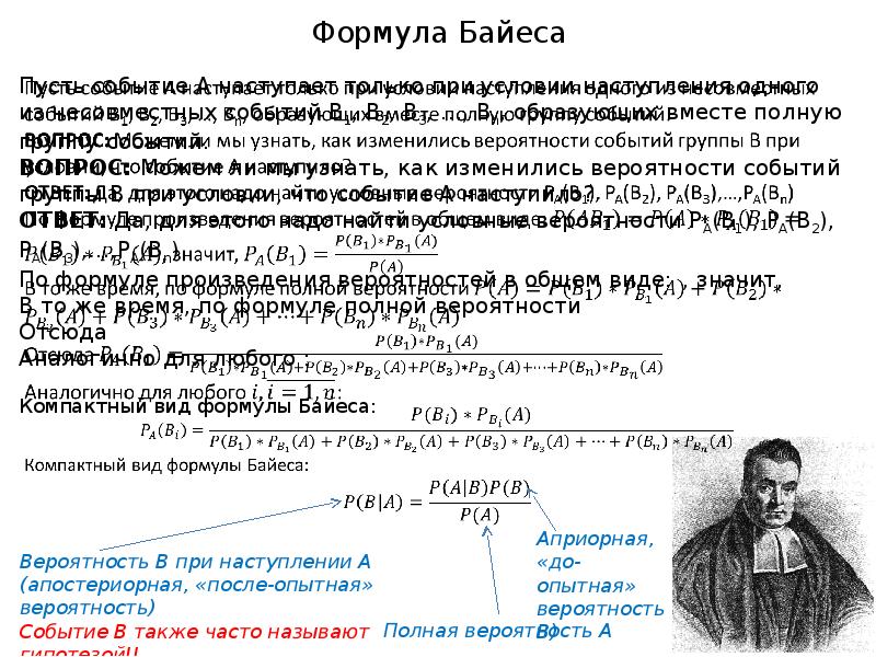 Формула байеса презентация