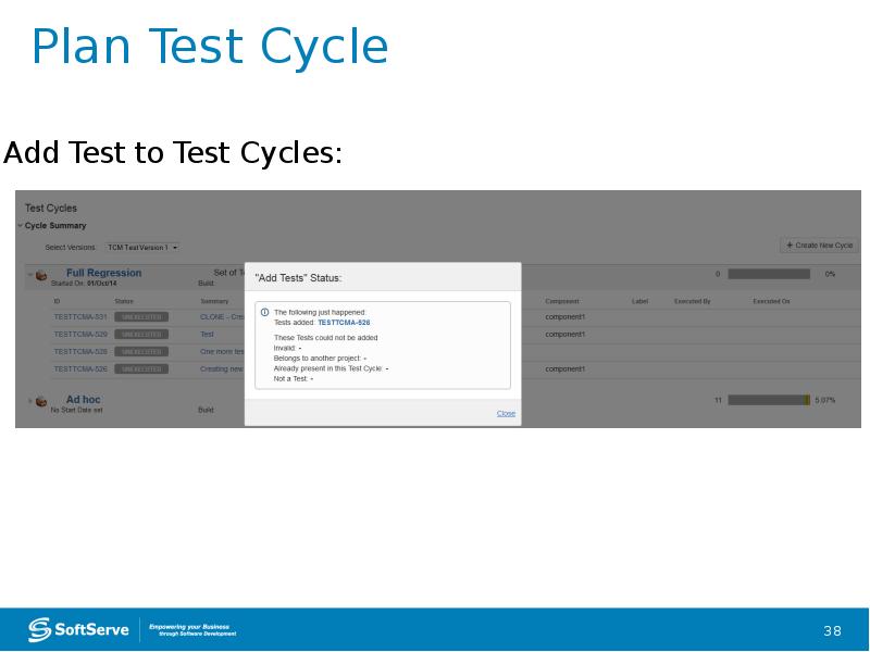 Plan Test Cycle Plan Test Cycle