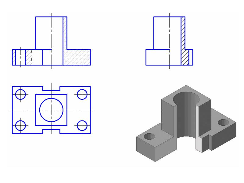 Виды разрезов на чертежах деталей