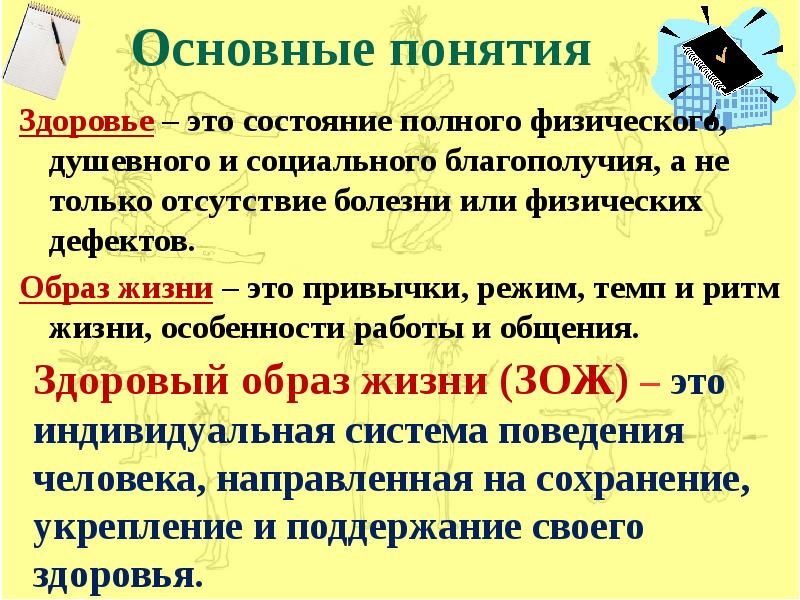 Основные понятия о здоровье и здоровом образе жизни 8 класс обж презентация