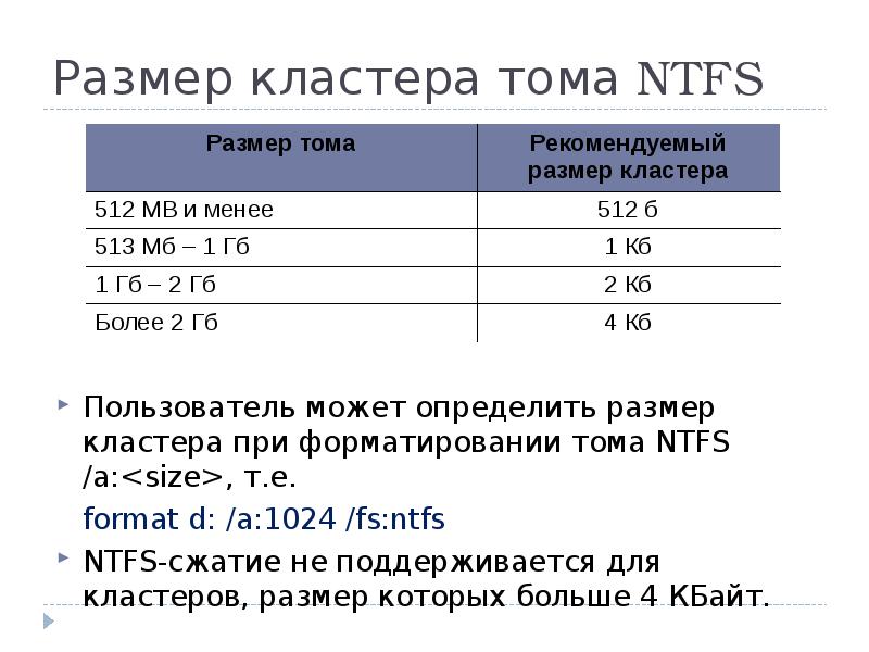 Максимальный объем файла. Размер кластера NTFS fat32. Fat32 размер кластера. Размер кластера жесткого диска зависит. Файловая система fat размер кластера.