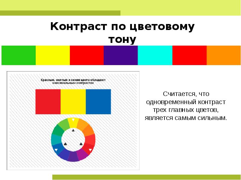 Контраст что это. Контраст по цветовому тону. Контраст по массам цветные. Цветовое решение принцип контраста. Контраст по площади цветов пример.