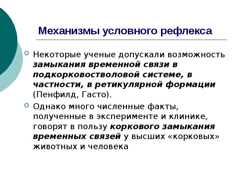 Механизм образования условных рефлексов картинка