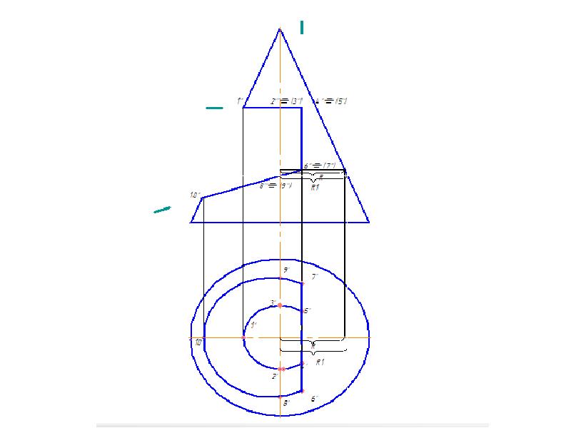 Чертеж конуса в компасе