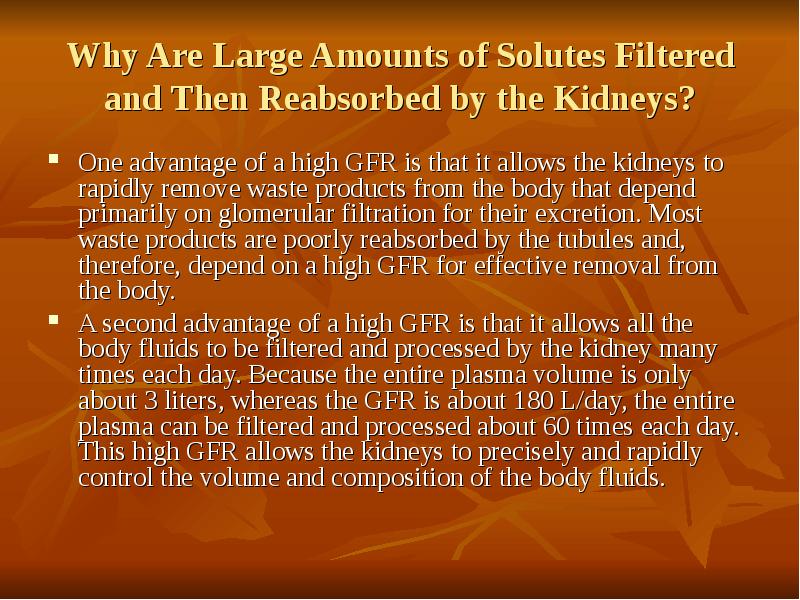 Why Are Large Amounts of Solutes Filtered and Then Reabsorbed by