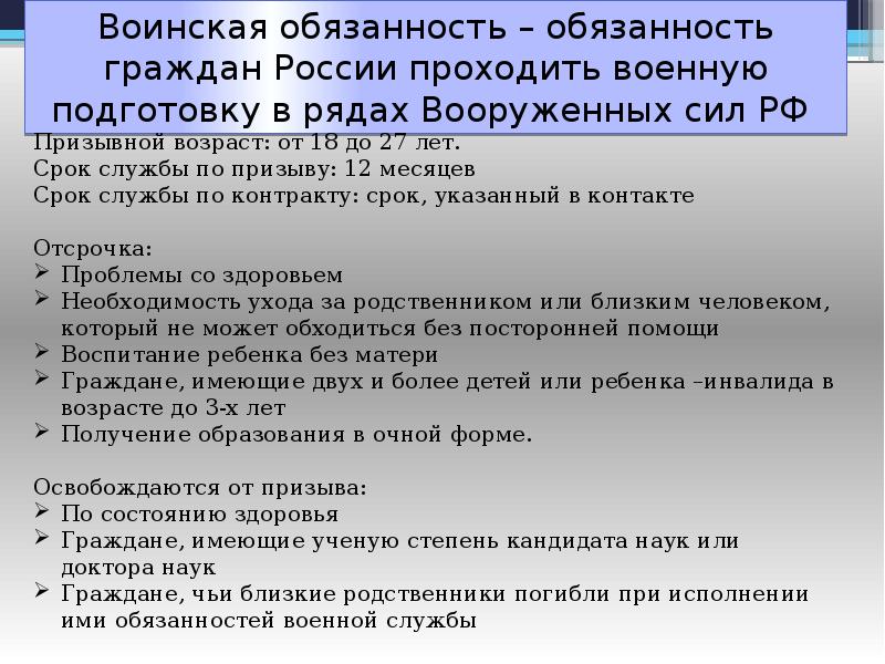 План по воинской обязанности