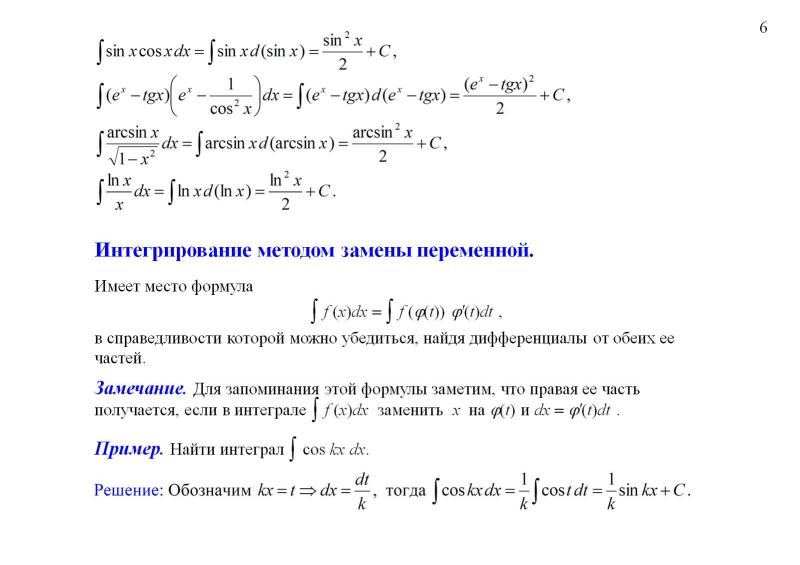 Неопределенный интеграл презентация