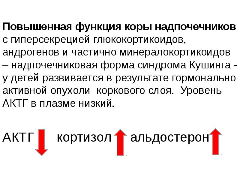 Повышенная функция. Повышена функция коры надпочечников. Повышение функции коры надпочечников развивается из.