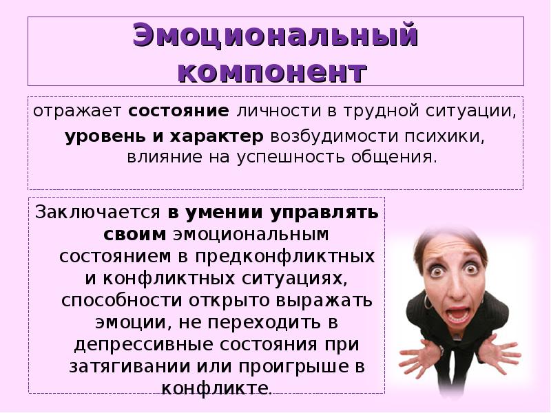 Компоненты эмоционального состояния