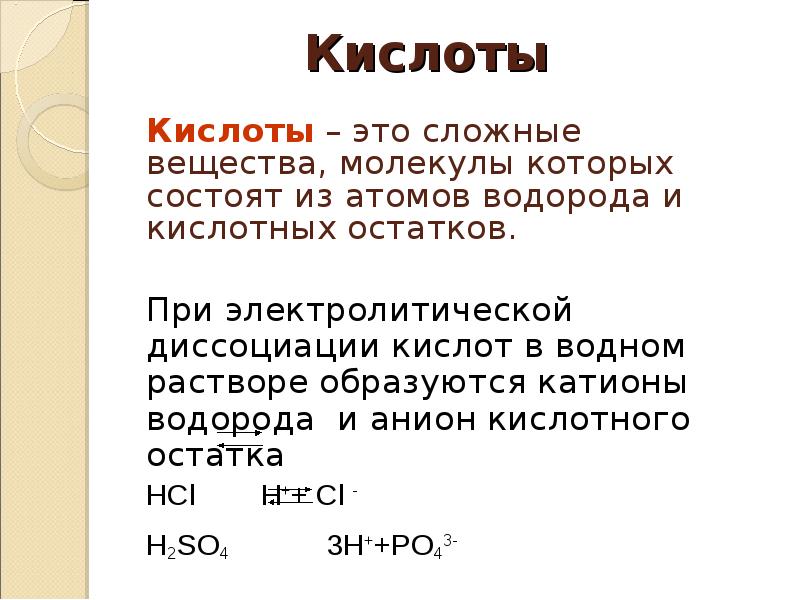 Сложные вещества состоящие из катионов и анионов