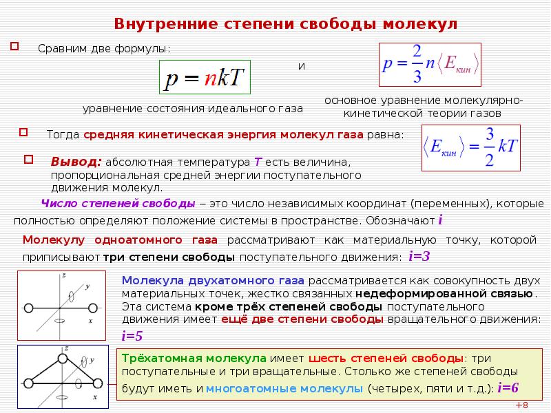 Поступательное движение молекул газа