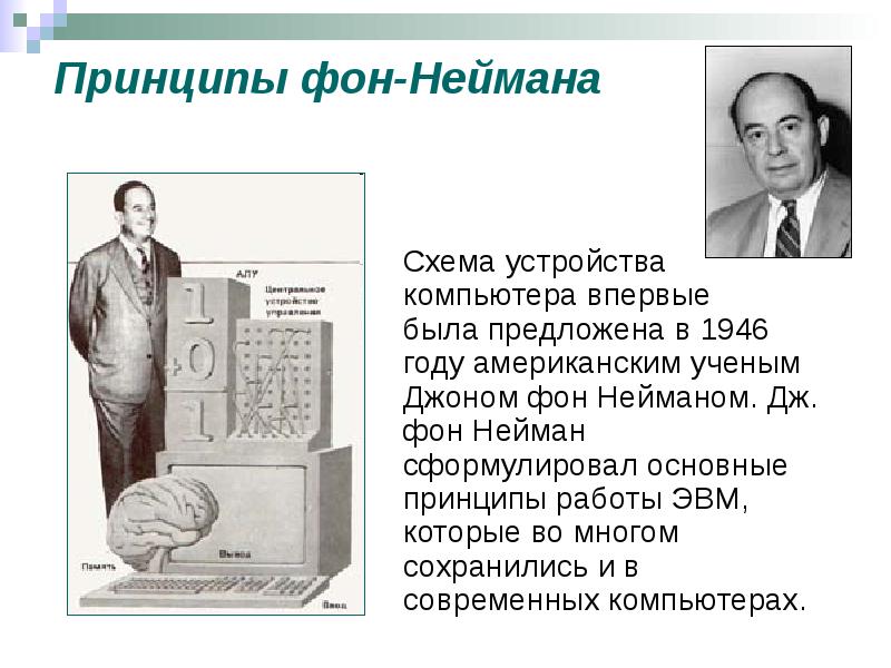 В каком году была предложена схема компьютера по фон нейману