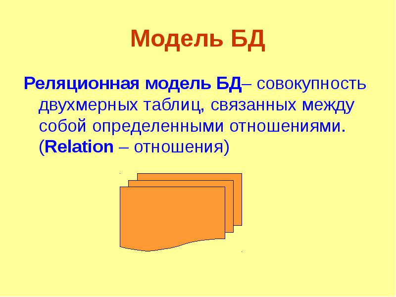 Модель связанных таблиц. Совокупность связанных между собой и со средой