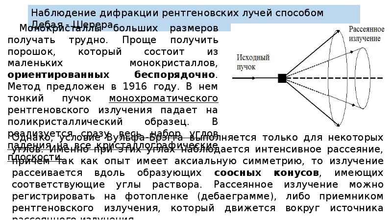 Дифракция рентгеновских лучей презентация