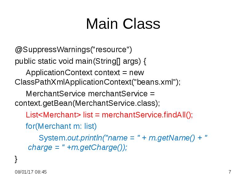 Main Class @SuppressWarnings("resource") public static void main(String[] args) {  
