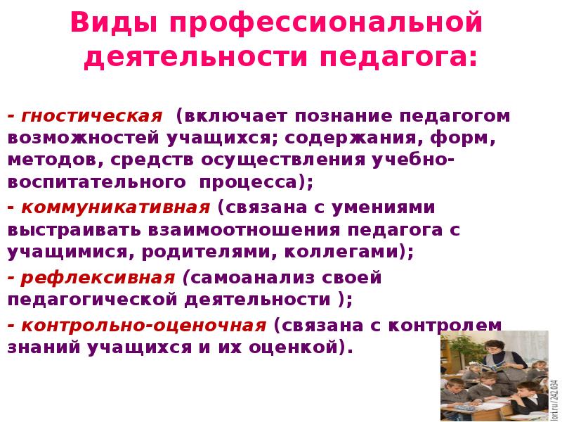 Виды профессиональной. Типы профессиональной деятельности педагога. Виды деятельности учителя. Виды профессиональной деятельности п. Виды работы с педагогами.