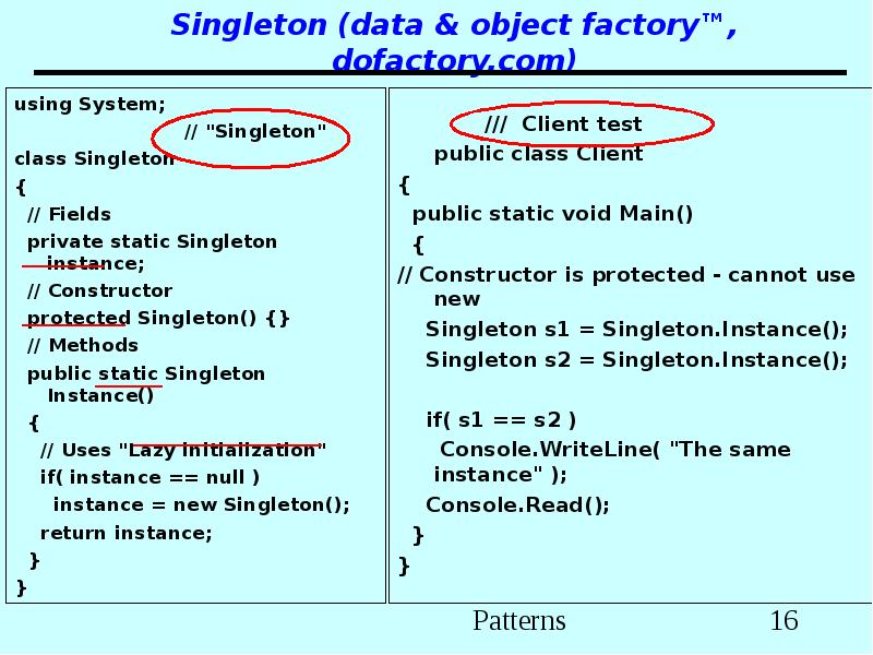 Singleton (data & object factory™, dofactory.com)
