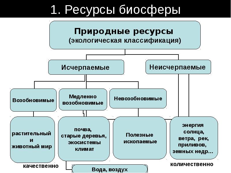 Презентация по биологии 9 класс экологические ресурсы