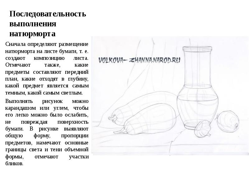 План урока натюрморт