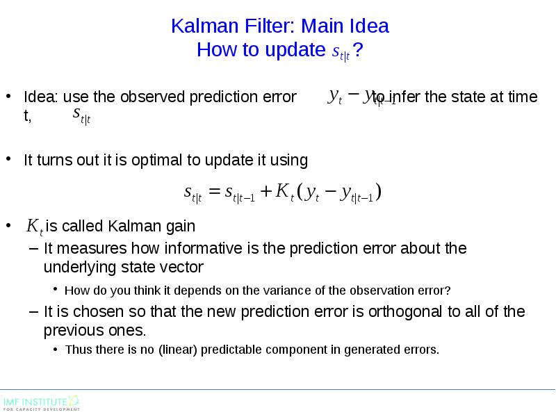 Dynamic models and the Kalman filter