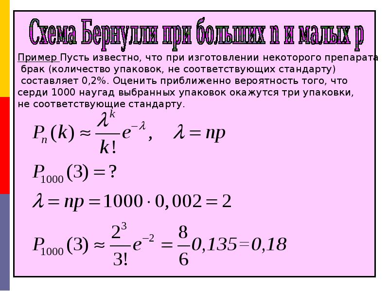 Схема бернулли пример