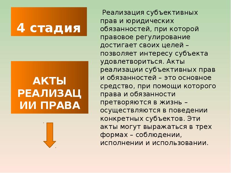 Реализация правовых актов