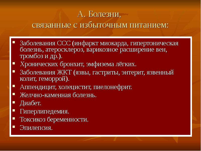 Лишний болезнь. Болезни избыточного питания гигиена. Заболевания связанные с избыточным питанием. Заболевания связанные с питанием гигиена. Заболевания связанные с характером питания.