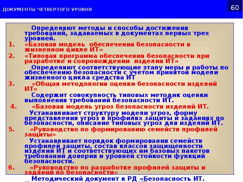 ДОКУМЕНТЫ ЧЕТВЕРТОГО УРОВНЯ
ДОКУМЕНТЫ ЧЕТВЕРТОГО УРОВНЯ