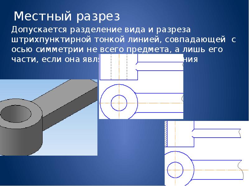 Для какой цели выполнен местный разрез на изображении валика