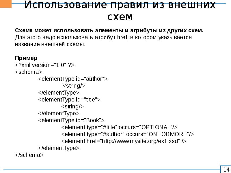 Xsd схема типы данных