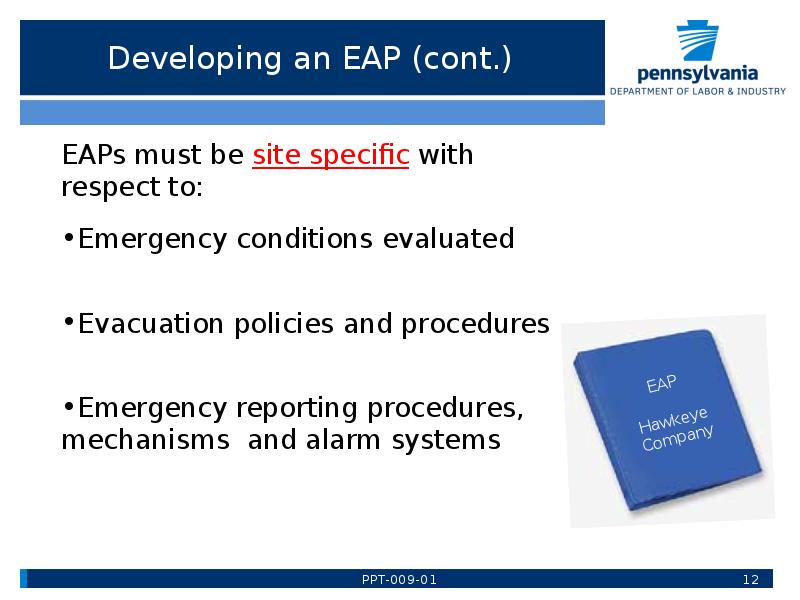 Conditions evaluation report. EAPS.