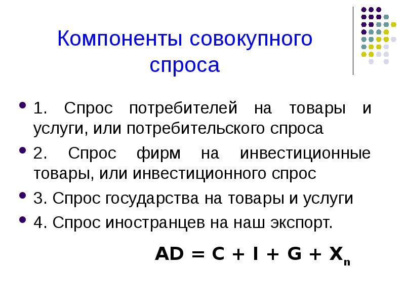 1 спрос это. Компоненты совокупного спроса. Компонент совокупного спроса. 1. Компоненты совокупного спроса. Компонентом совокупного спроса не является.