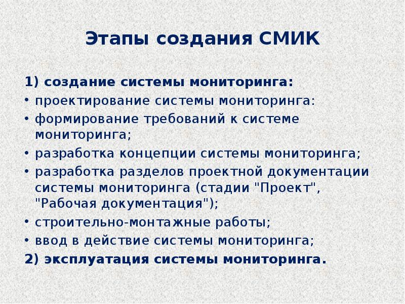 Этапы мониторинга проекта