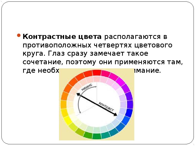 Противоположных обычным. Противоположные цвета в цветовом круге. Контрастные цвета в цветовом круге. Родственно-контрастные цвета в цветовом круге. Противоположные цвета контрастные.