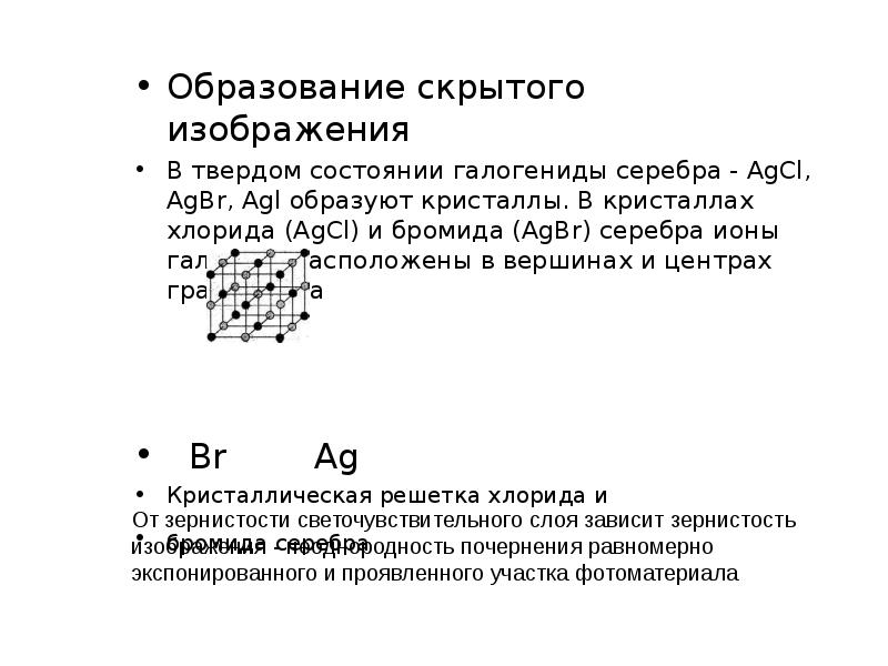 Схема образования серебра