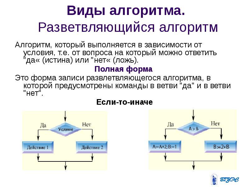 Программирование разветвляющихся алгоритмов презентация