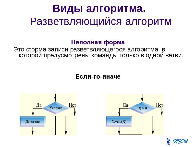 Алгоритм разветвляющийся презентация