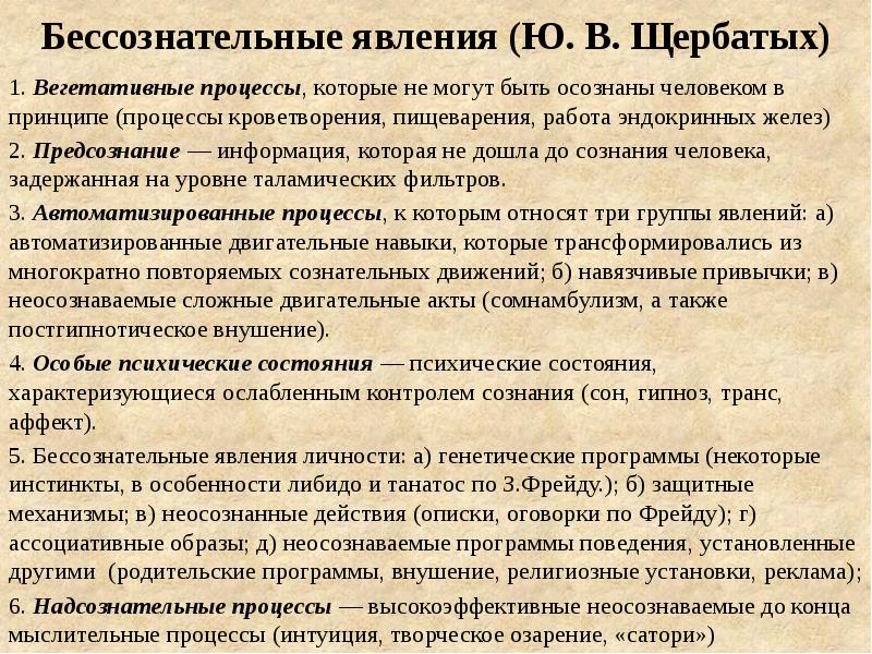 Проблема бессознательного в психологии презентация