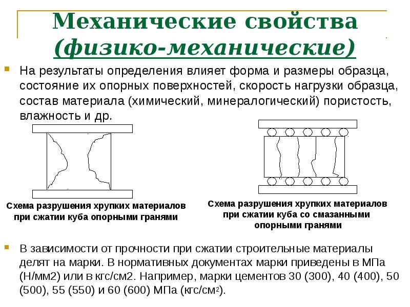 Физико механические свойства материалов