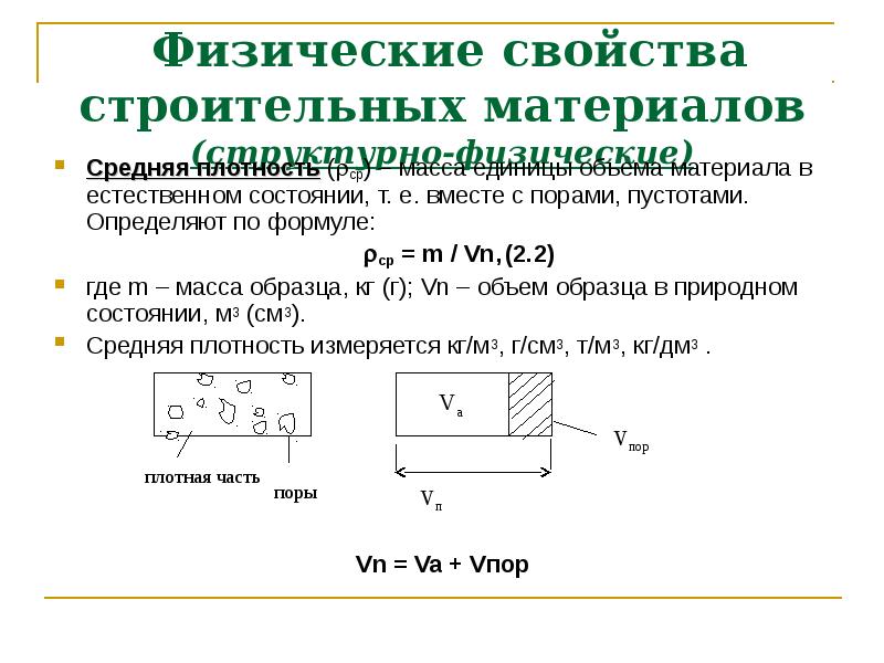 Свойства строительных