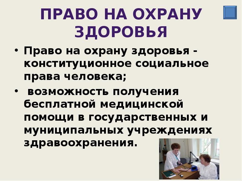 Права граждан на охрану здоровья презентация