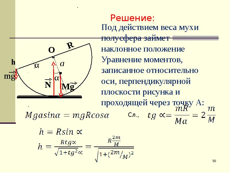 Равновесие тела на нити