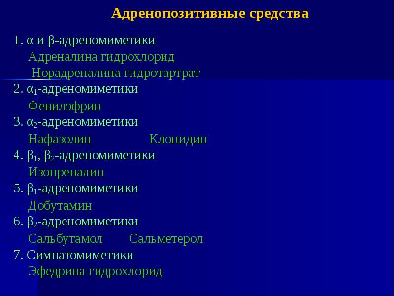 Бета 2 адреномиметики презентация