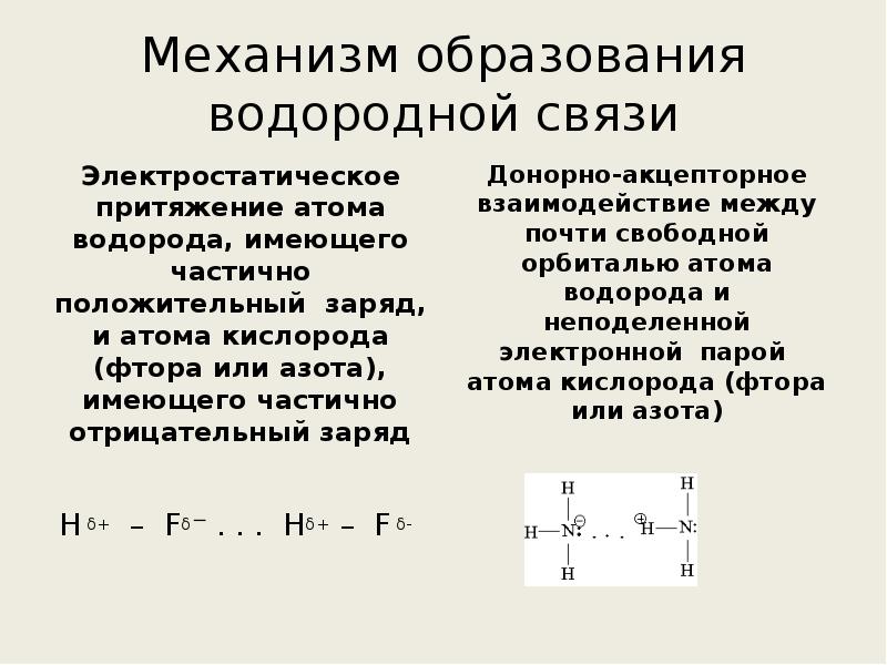 Водородная связь 8 класс презентация