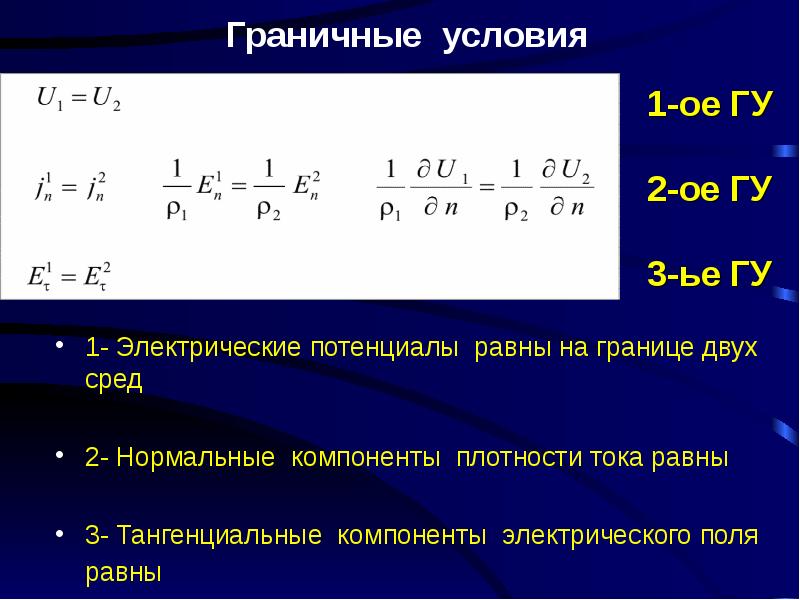 Граничные условия для электрического поля