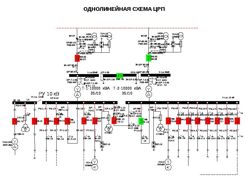 На однолинейной схеме