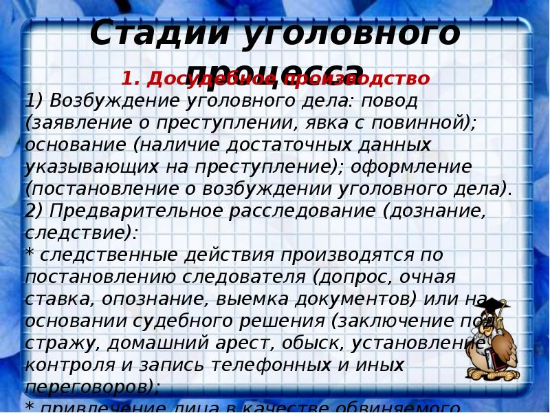 Особенности уголовного процесса презентация