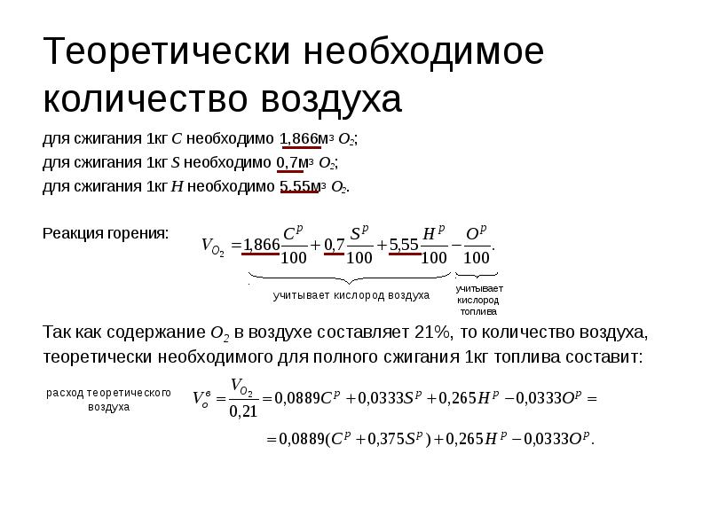 Сколько литров воздуха нужно